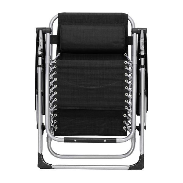  1把装 银框扁管 拉环铝锁 带灰色棉垫 黑色 拉夫曼椅 S001-16