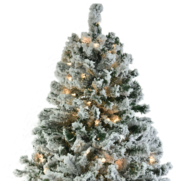 6ft 绿色植绒 250灯 暖白双色8模式 928枝头 自动树结构 PVC材质 圣诞树 美规 N101-9