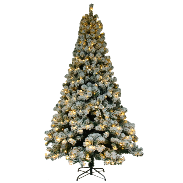 6ft 绿色植绒 550灯 暖色8模式 1202枝头 自动树结构 PVC材质 圣诞树 美规 N101-23