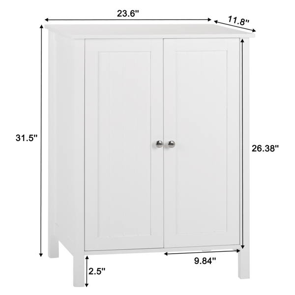  白色 油漆面密度板 竖纹 双门 浴室立柜 N201-6