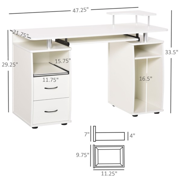 办公桌 白色 （Swiship-发货）（WalMart禁售）-2