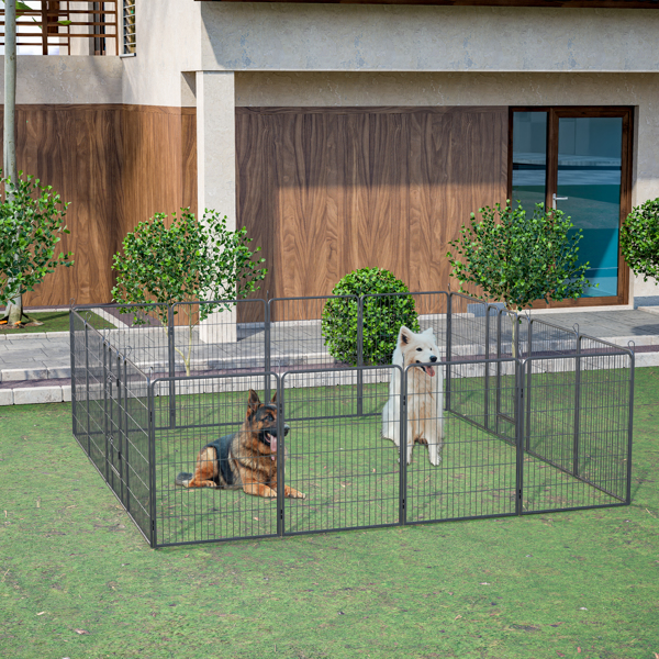 40英寸16面板户外重型围栏，临时宠物围栏-8