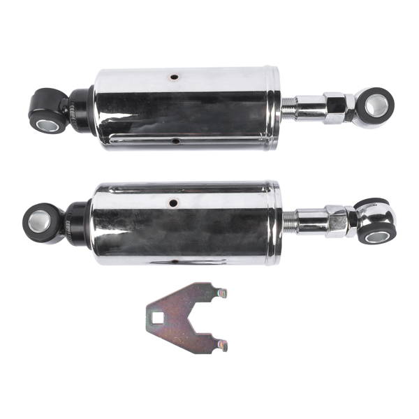  减震器 Rear Suspension Shocks Set Adjustable for Harley Softail Models 1989-1999 Silver-2