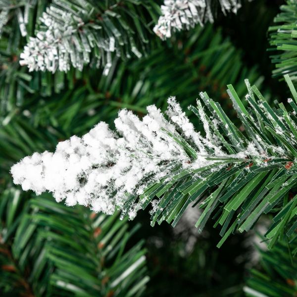 6ft 绿色尖头喷白 920枝头 52松果 自动树结构 PVC材质 圣诞树 N101-16
