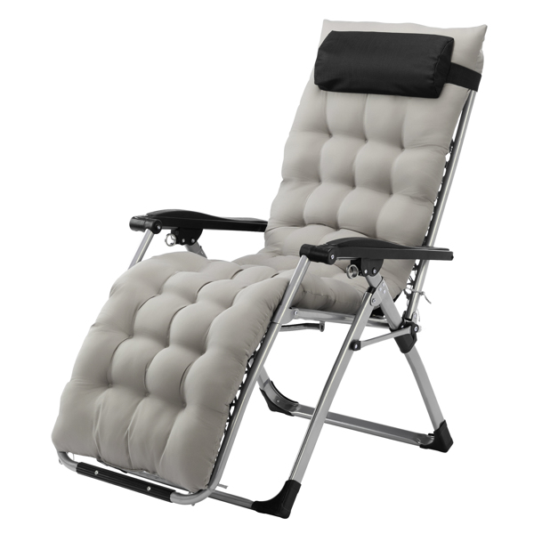  1把装 银框扁管 拉环铝锁 带灰色棉垫 黑色 拉夫曼椅 S001-3
