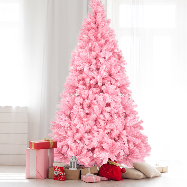 7ft 粉色 1400枝头 PVC材质 圣诞树 N101-16