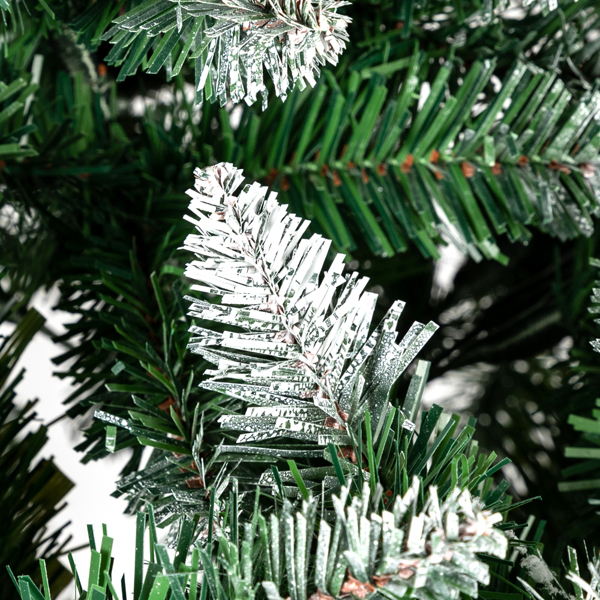 7ft 绿色植绒 1350枝头 61松果 自动树结构 PVC材质 圣诞树 N101-12