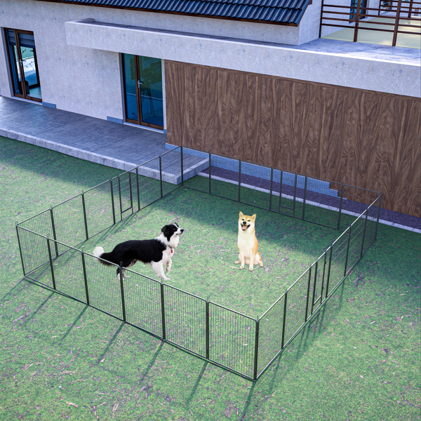40英寸24面板户外重型围栏，临时宠物围栏-18