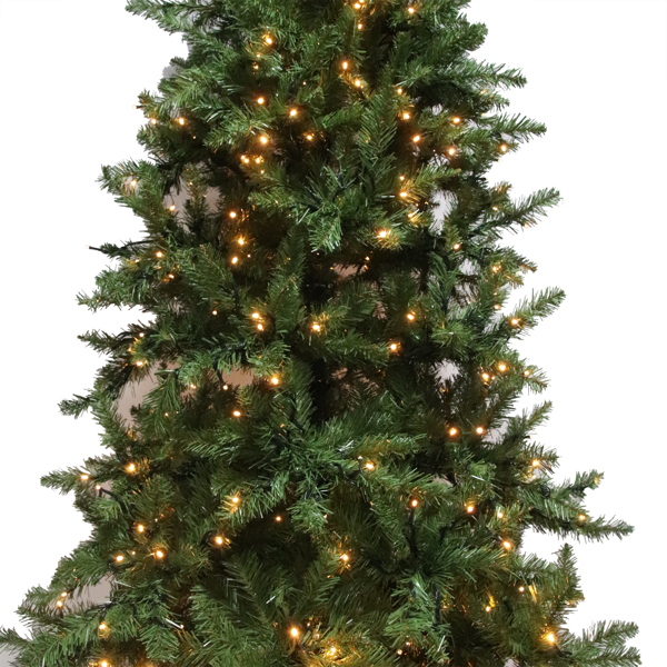 7.5ft 绿色 550灯 暖色8模式 1486枝头 PVC材质 圣诞树 美规 N101-12