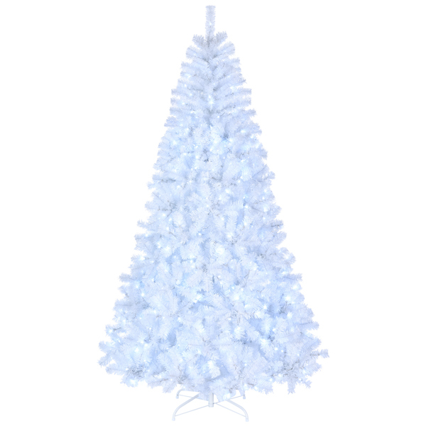  7ft 白色 500灯 冷色8模式 1346枝头 自动树结构 PVC材质 圣诞树 美规 N101-1