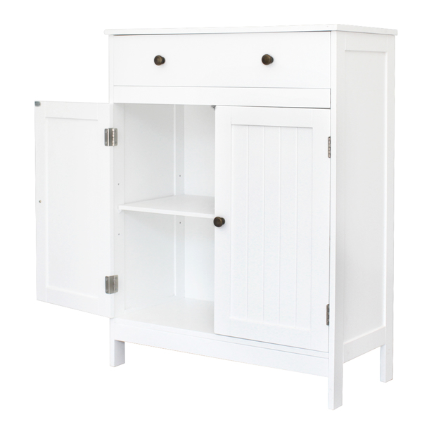  白色 油漆面密度板 双门 单抽 浴室立柜 N201-5