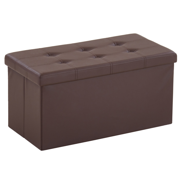 拉点 PVC 密度板 可折叠储物 脚凳 GB-英标 76*38*38cm 深棕色PVC-3 N201-BQ-5