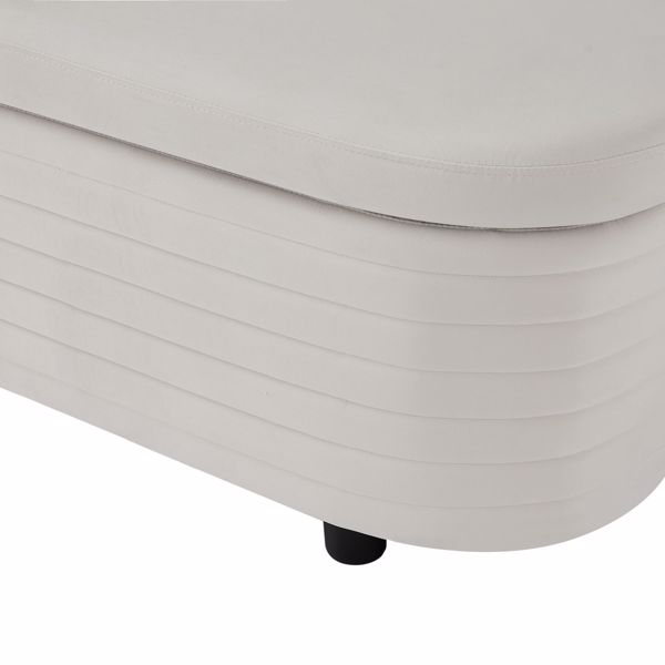 多功能收纳天鹅绒材质沙发凳-白色 天鹅绒-9