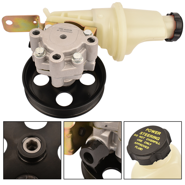 转向助力泵 Power Steering Pump For 2000-2004 Dodge Dakota Durango 4.7L w/Reservoir & Pulley 52106253AE 52106253AF-13