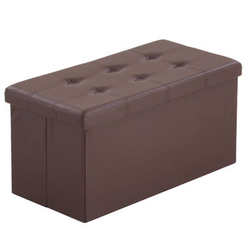  拉点 PVC 密度板 可折叠储物 脚凳 GB-英标 76*38*38cm 深棕色PVC-3 N201-BQ