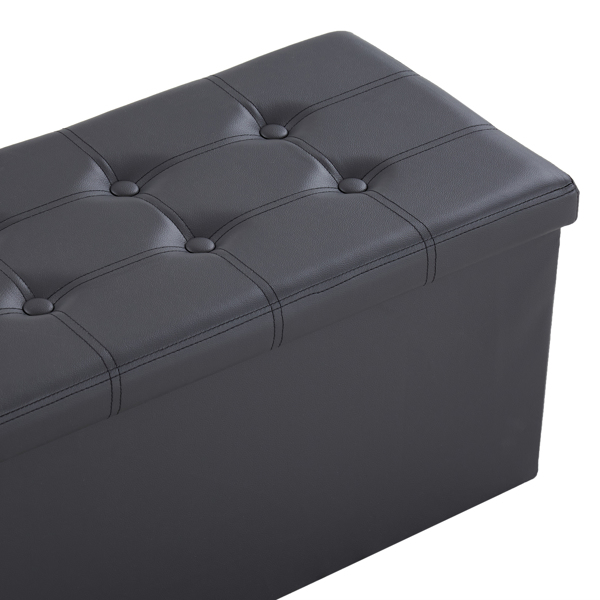  光面拉点 PVC 密度板 可折叠储物 脚凳 76*38*38cm 黑色PVC-1 N201-BQ-1