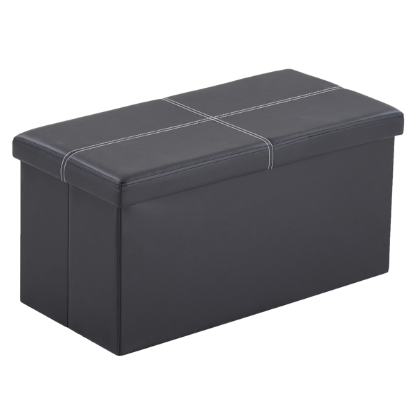 光面带线条 PVC 密度板 可折叠储物 脚凳 76*38*38cm 黑色PVC-1 N201-BQ-21