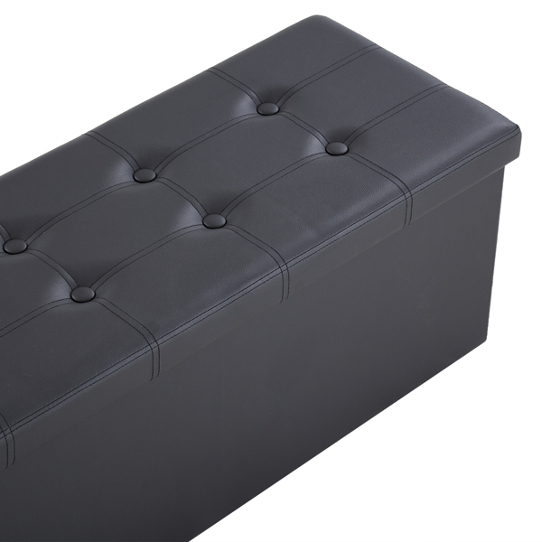  光面拉点 PVC 密度板 可折叠储物 脚凳 110*38*38cm 黑色PVC-1 N201-BQ-2