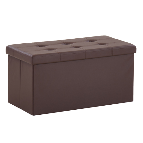  拉点 PVC 密度板 可折叠储物 脚凳 GB-英标 76*38*38cm 深棕色PVC-3 N201-BQ-3
