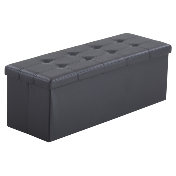  光面拉点 PVC 密度板 可折叠储物 脚凳 110*38*38cm 黑色PVC-1 N201-BQ-1