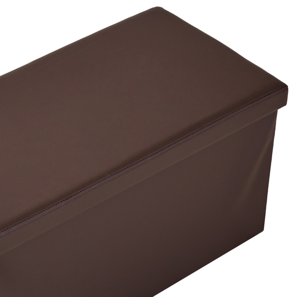  光面 PVC 密度板 可折叠储物 脚凳 76*38*38cm 深棕色PVC-3 N201-BQ-1