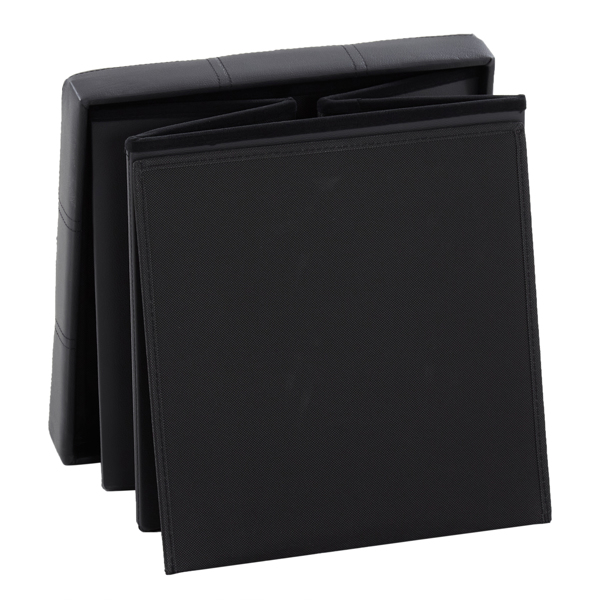  拉点 PVC 密度板 可折叠储物 脚凳 GB-英标 38*38*38cm 黑色PVC-1 N201-BQ-10