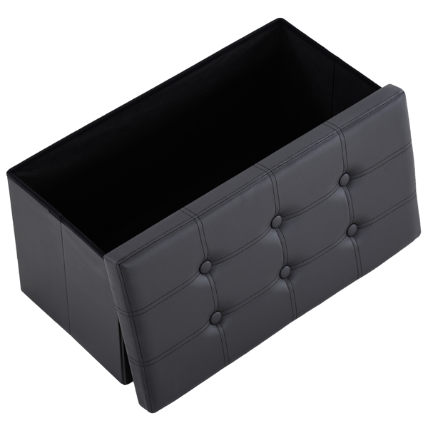  光面拉点 PVC  密度板 可折叠储物 脚凳 FR 76*38*38cm 黑色PVC-1 N201-BQ-7