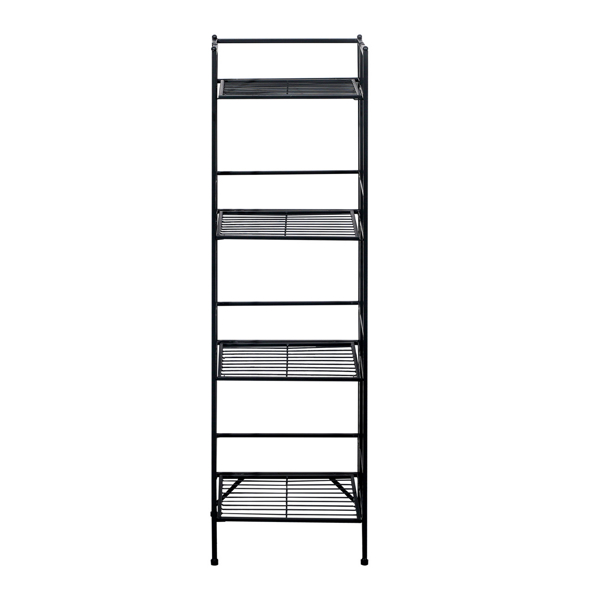  铁 四层方形 33*28.45*114.3cm 黑色 可折叠 家用层架 N001-6