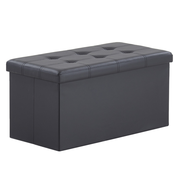  光面拉点 PVC  密度板 可折叠储物 脚凳 FR 76*38*38cm 黑色PVC-1 N201-BQ-2