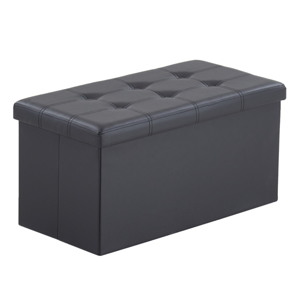  光面拉点 PVC 密度板 可折叠储物 脚凳 76*38*38cm 黑色PVC-1 N201-BQ-25