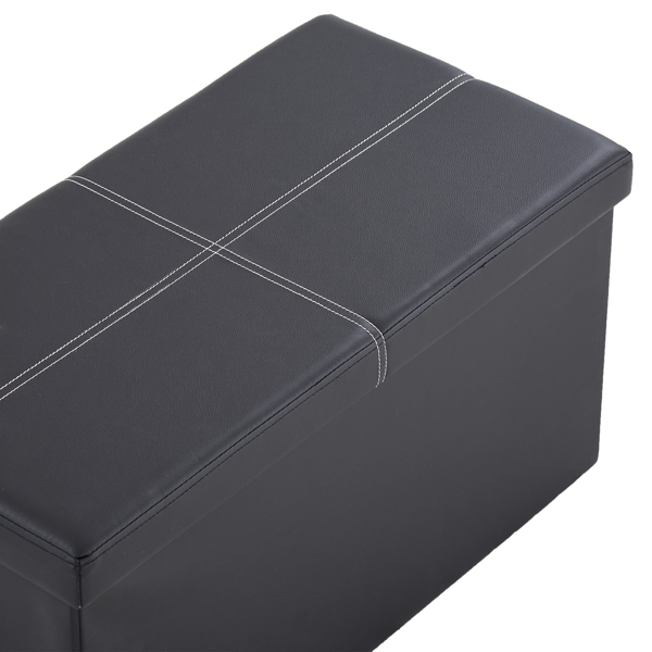  光面带线条 PVC 密度板 可折叠储物 脚凳 76*38*38cm 黑色PVC-1 N201-BQ-1