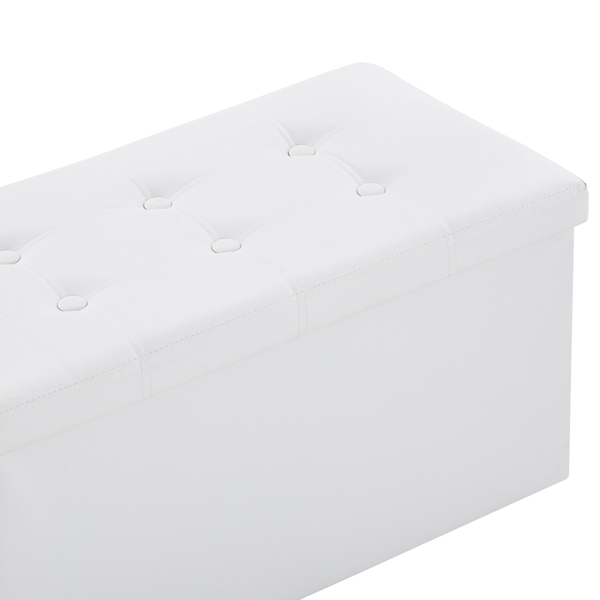  光面拉点 PVC  密度板 可折叠储物 脚凳 FR 76*38*38cm 纯白色PVC-15 N201-BQ-35