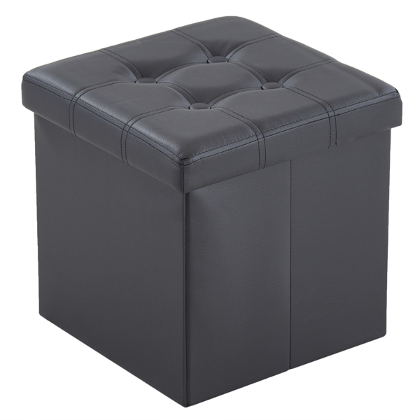  拉点 PVC 密度板 可折叠储物 脚凳 GB-英标 38*38*38cm 黑色PVC-1 N201-BQ-1