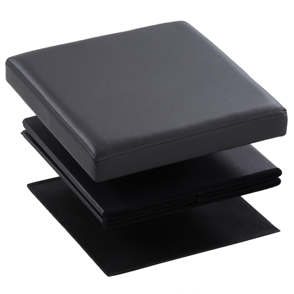  光面 PVC 密度板 可折叠储物 脚凳 38*38*38cm 黑色  PVC-1 N201-BQ-6