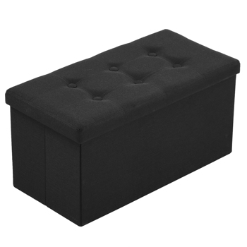  拉点 麻布 密度板 可折叠储物 脚凳 GB-英标 76*38*38cm 黑色1200C-26 N201-BQ