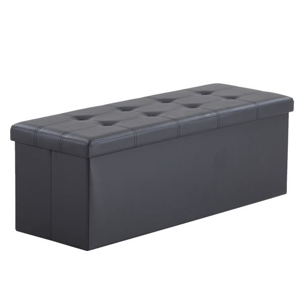  光面拉点 PVC 密度板 可折叠储物 脚凳 110*38*38cm 黑色PVC-1 N201-BQ-30