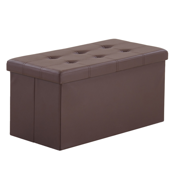  拉点 PVC 密度板 可折叠储物 脚凳 GB-英标 76*38*38cm 深棕色PVC-3 N201-BQ-2