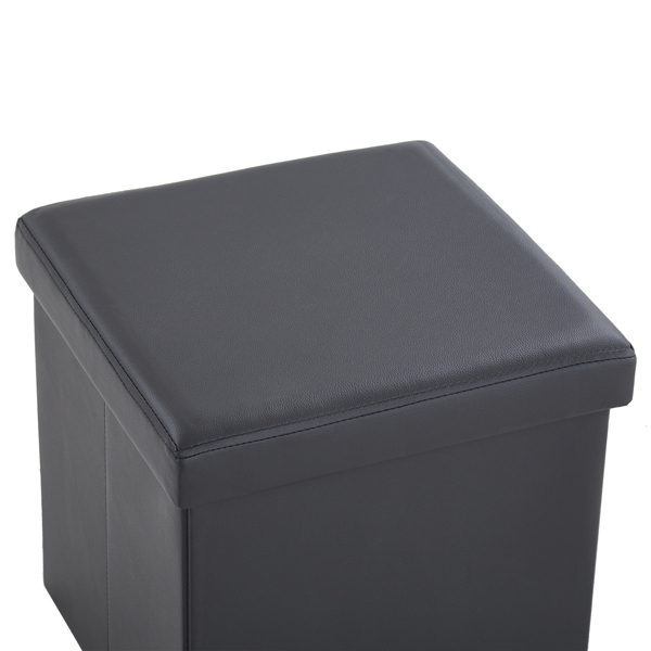  光面 PVC 密度板 可折叠储物 脚凳 38*38*38cm 黑色  PVC-1 N201-BQ-1