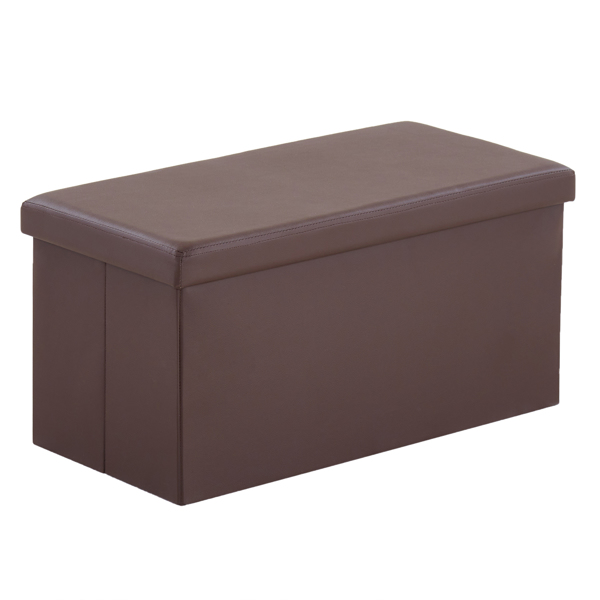  光面 PVC 密度板 可折叠储物 脚凳 76*38*38cm 深棕色PVC-3 N201-BQ-24