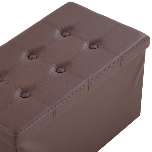  光面拉点 PVC 密度板 可折叠储物 脚凳 76*38*38cm 深棕色PVC-3 N201-BQ-1