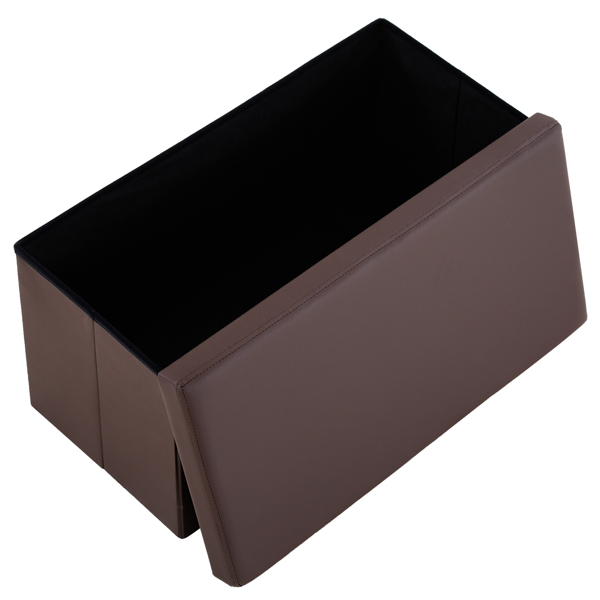  光面 PVC 密度板 可折叠储物 脚凳 76*38*38cm 深棕色PVC-3 N201-BQ-2
