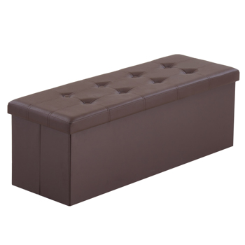  光面拉点 PVC 密度板 可折叠储物 脚凳 110*38*38cm 深棕色PVC-3 N201-BQ