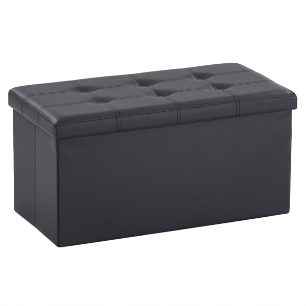  光面拉点 PVC 密度板 可折叠储物 脚凳 76*38*38cm 黑色PVC-1 N201-BQ-23