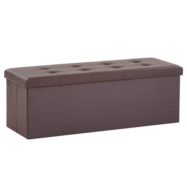  光面拉点 PVC 密度板 可折叠储物 脚凳 110*38*38cm 深棕色PVC-3 N201-BQ-5
