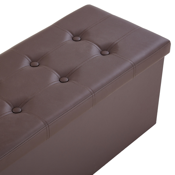  光面拉点 PVC 密度板 可折叠储物 脚凳 110*38*38cm 深棕色PVC-3 N201-BQ-6