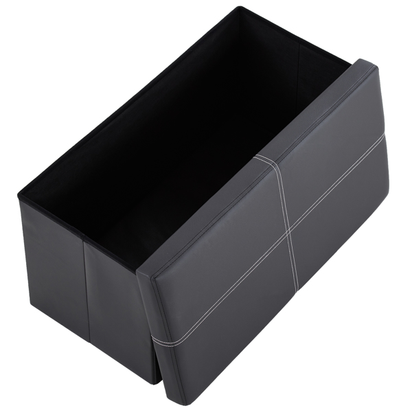  光面带线条 PVC 密度板 可折叠储物 脚凳 76*38*38cm 黑色PVC-1 N201-BQ-2