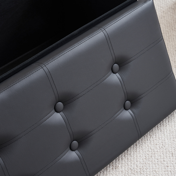  光面拉点 PVC 密度板 可折叠储物 脚凳 110*38*38cm 黑色PVC-1 N201-BQ-21