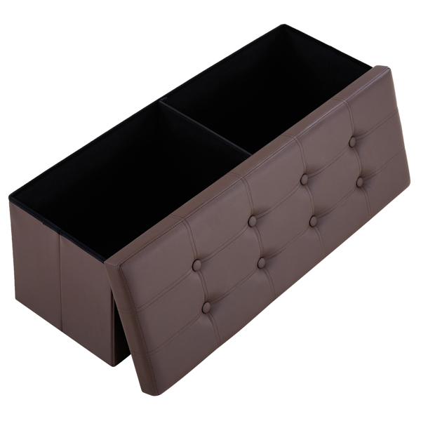  光面拉点 PVC 密度板 可折叠储物 脚凳 110*38*38cm 深棕色PVC-3 N201-BQ-7