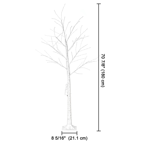 6FT 305 LED 彩色白桦树，带遥控器的 LED 树，适用于室内室外圣诞聚会家庭婚礼装饰（周末不发货，请谨慎下单）-16