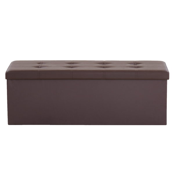  光面拉点 PVC 密度板 可折叠储物 脚凳 110*38*38cm 深棕色PVC-3 N201-BQ-4